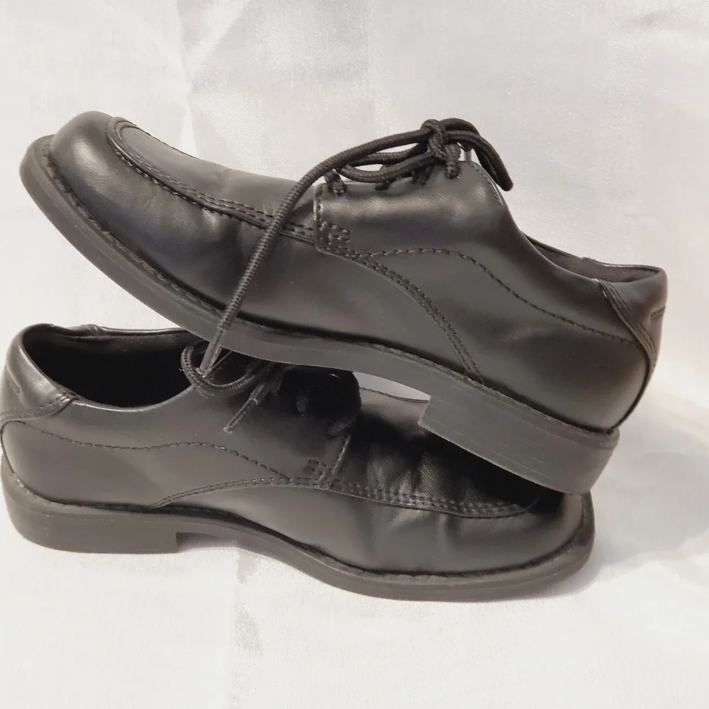 Smartfit Boys Black Lace Up Dress Shoes Square Toe Oxford 13.5 Kids Formal